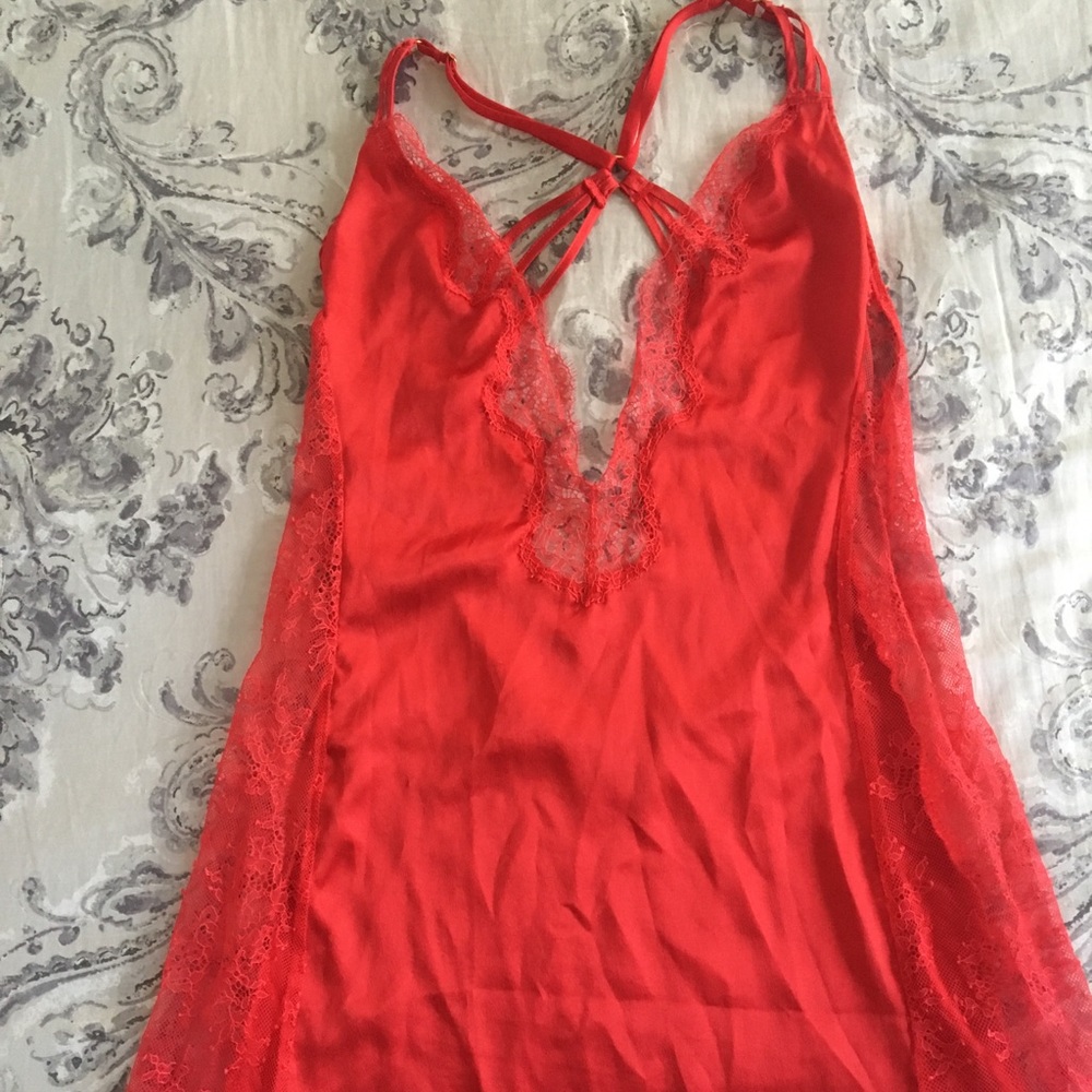 Satin and lace slip